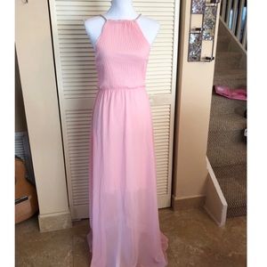 •Pink Long Flowy Dress•